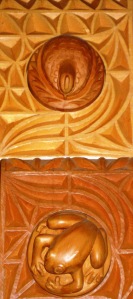 Carvings on Yellow Cedar Posts